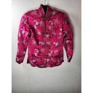 Peony Brand Reversible Red/Blue Womens S Chinese Jacket Made In Shanghai